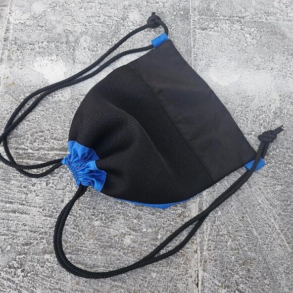 Logo Beach Backpack Bag Alligator Drawstring Bag Sport Gym Bag Black/Blue - Picture 7 of 10